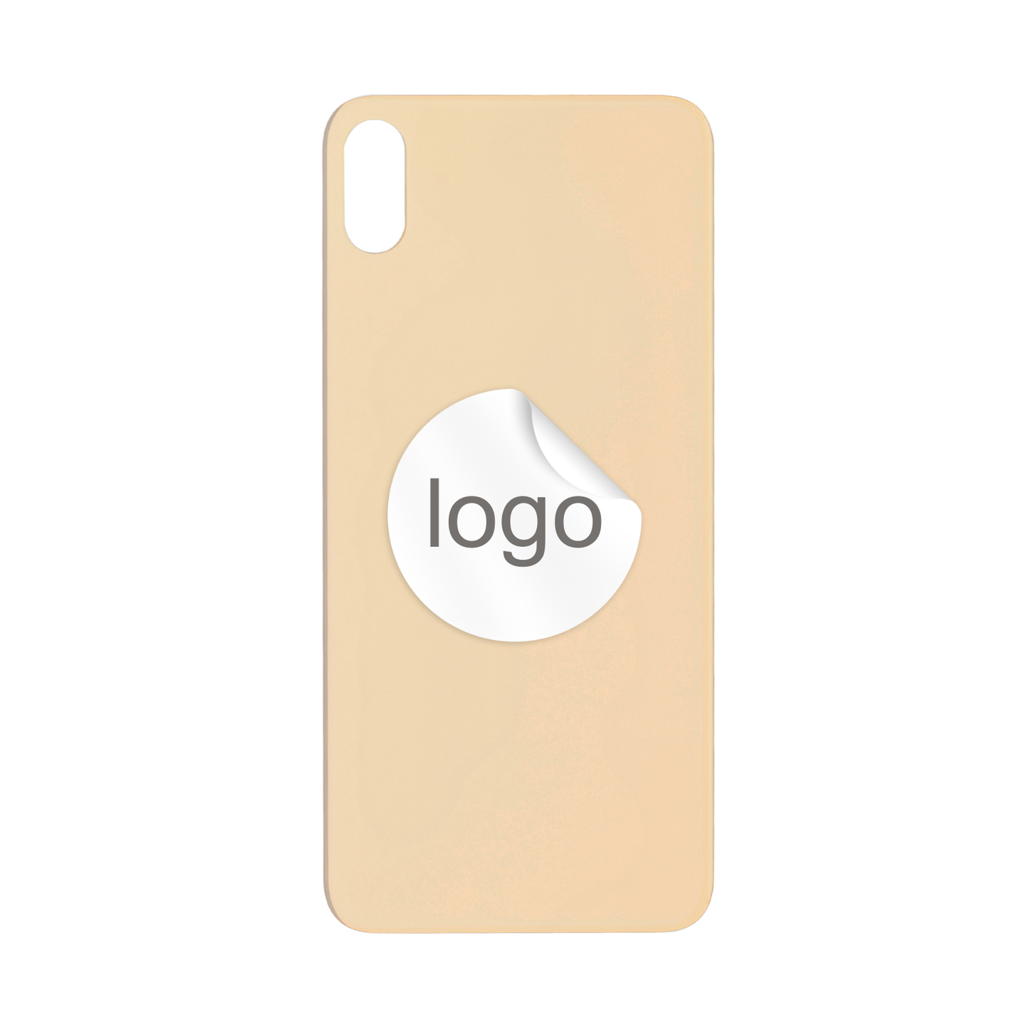Vitre Arrière iPhone XS Max Or (Grand Trou) avec Logo