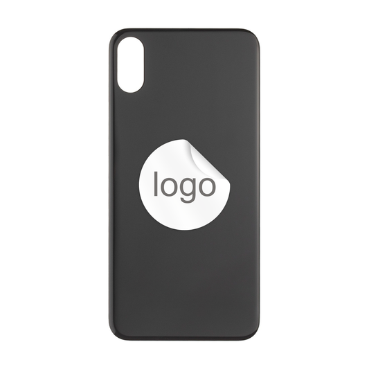 Vitre Arrière iPhone XS Noir (Grand Trou) avec Logo